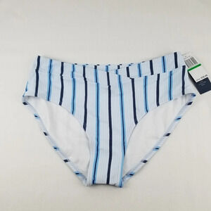 Aqua Couture Blue Striped Bikini Swimsuit Bottom. Large